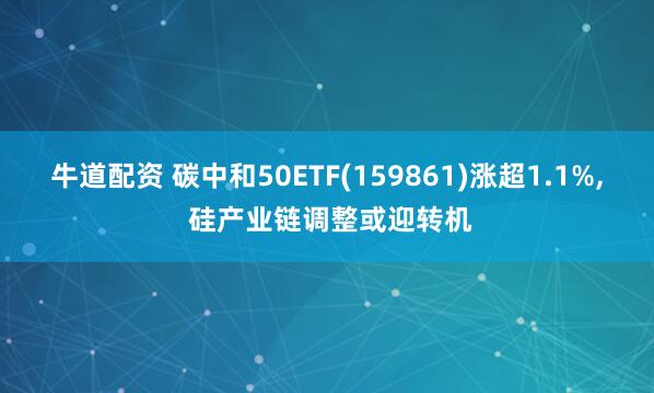 牛道配资 碳中和50ETF(159861)涨超1.1%, 硅产业链调整或迎转机